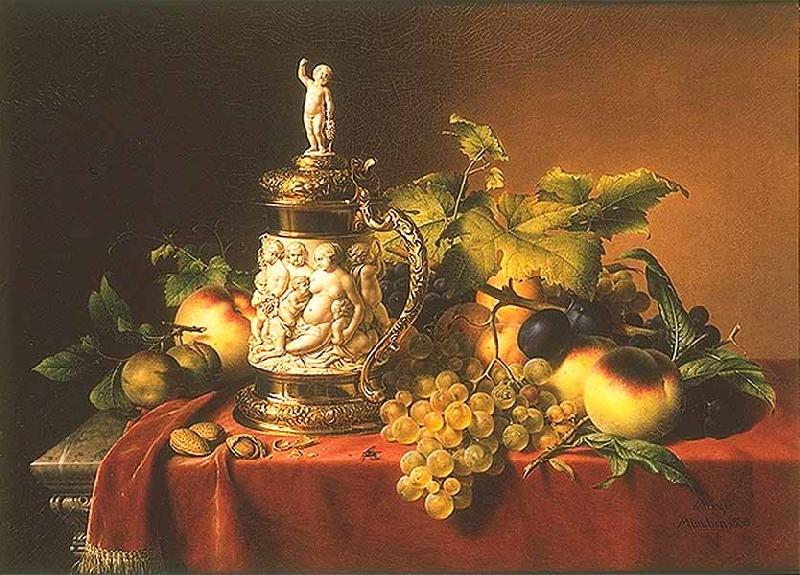 Johann Wilhelm Preyer Dessertfruchte mit Elfenbeinhumpen France oil painting art